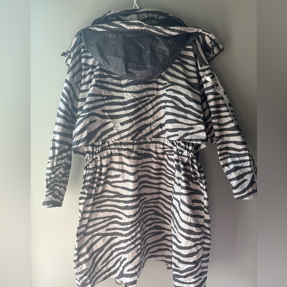 ADIDAS STELLA McCARTNEY Metallic PRINTED rain JACKET SIZE 2XS, hood - Picture 10 of 10